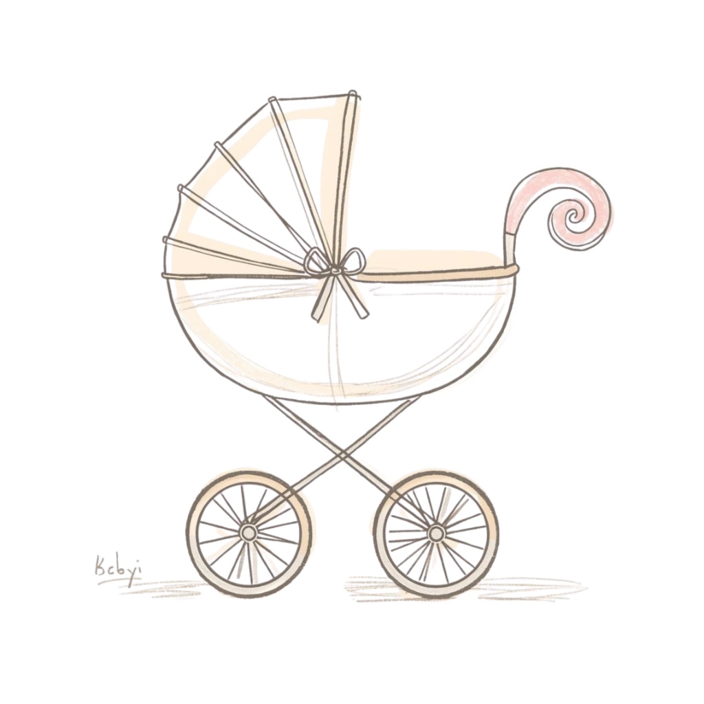 ベビーグッズ 線画クリップアート PNG素材(背景透過)