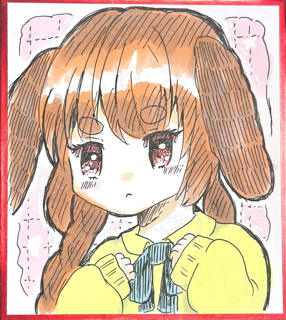 ほわほわわんこちゃん💕（色紙）
