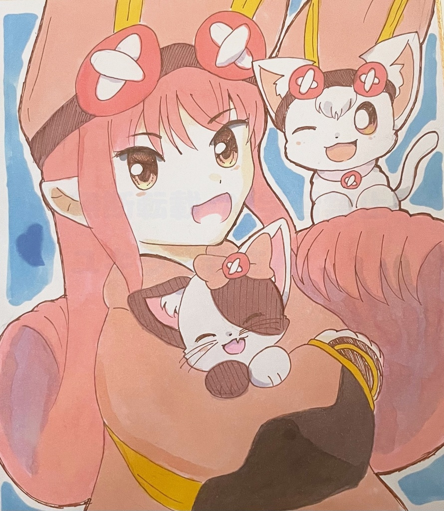 ハベにゃんとネコ色紙