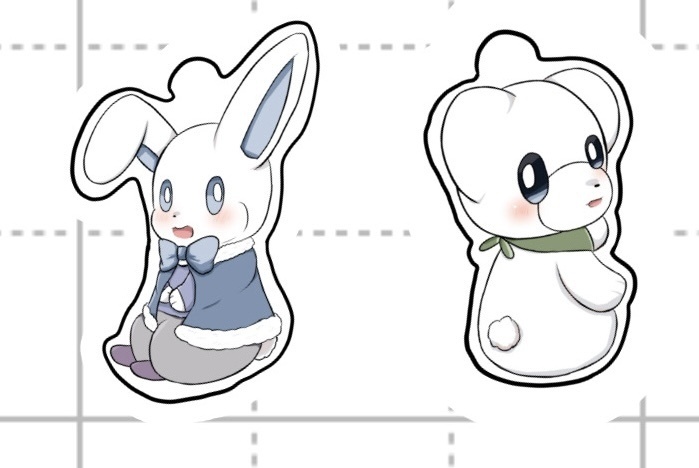 ミルク、ユキうさぎさんアクキー