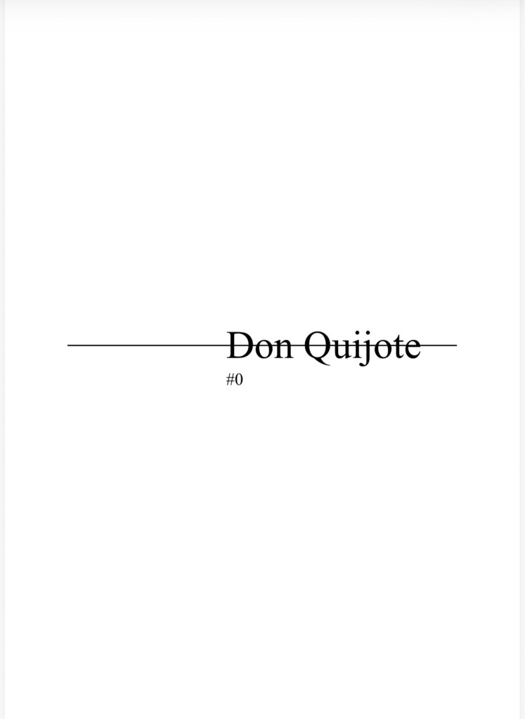Don Quijote #0 