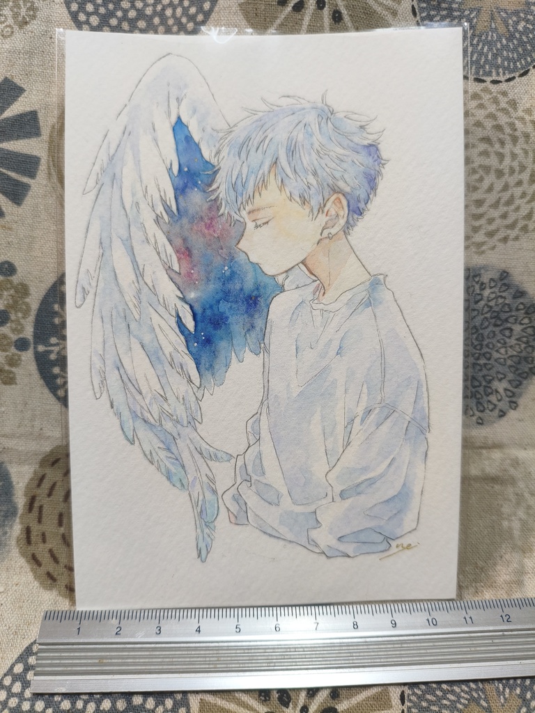 透明水彩原画　君の翼は夜の瞬き