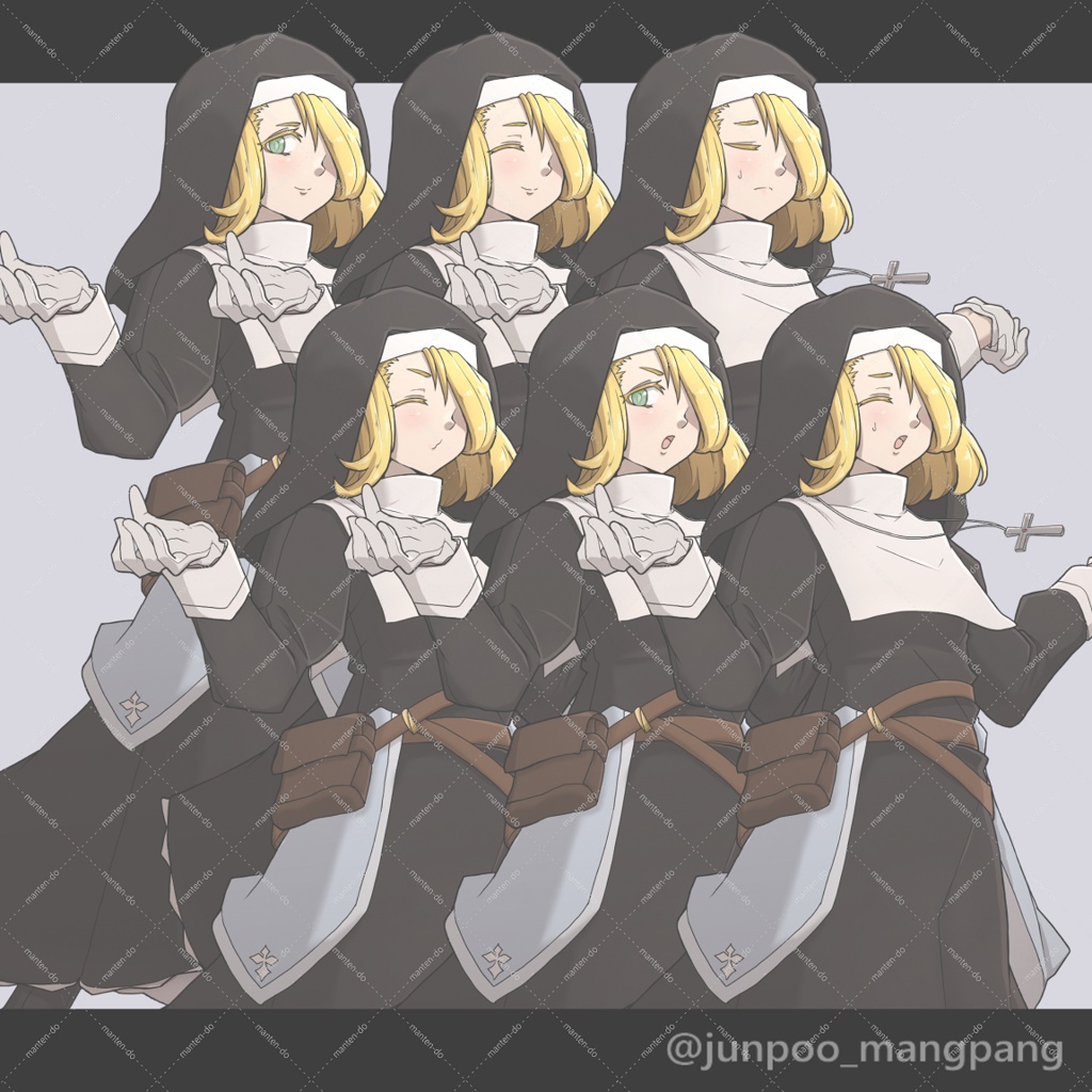 立ち絵03_シスター服の女性(差分6種)