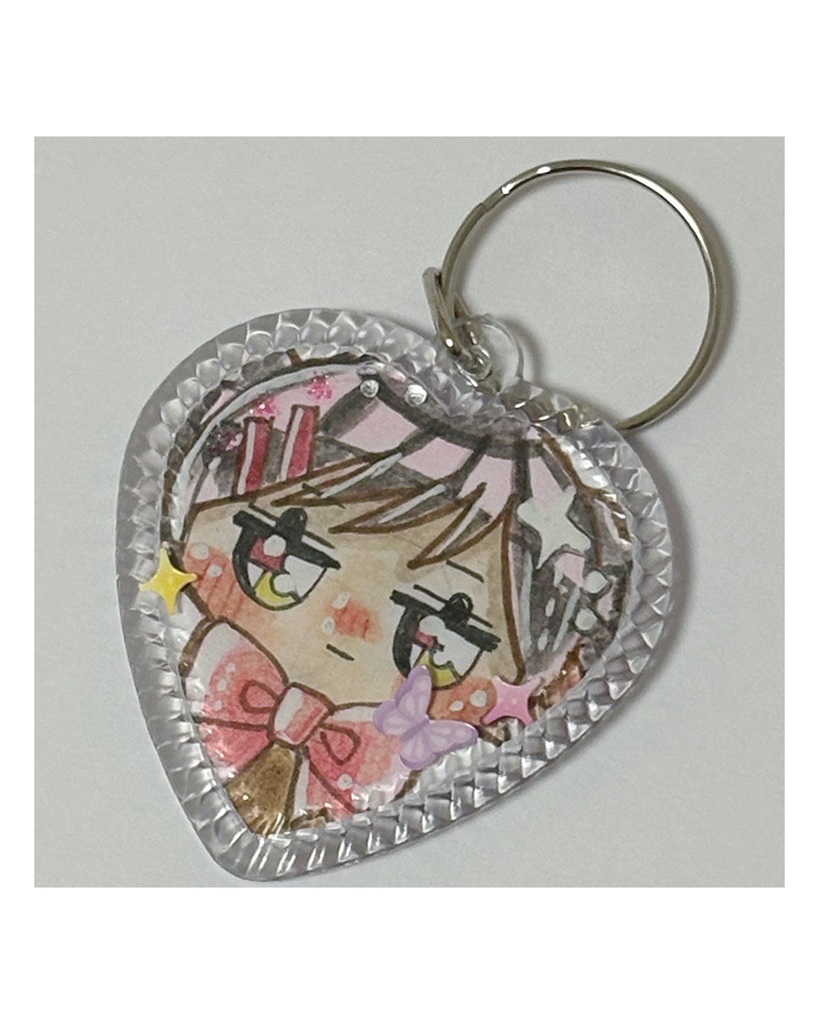 原画ハートアクリルキーホルダー(ピンク)