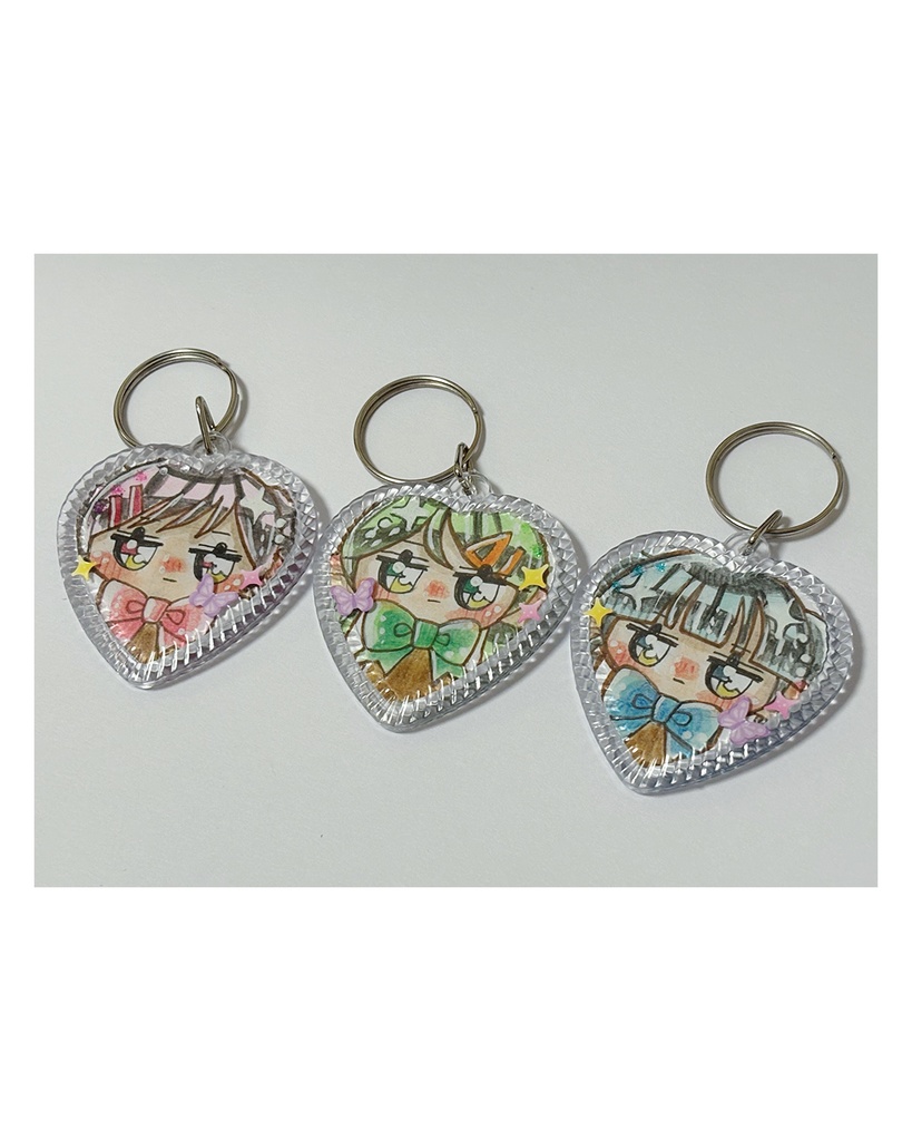 原画ハートアクリルキーホルダー(ピンク)