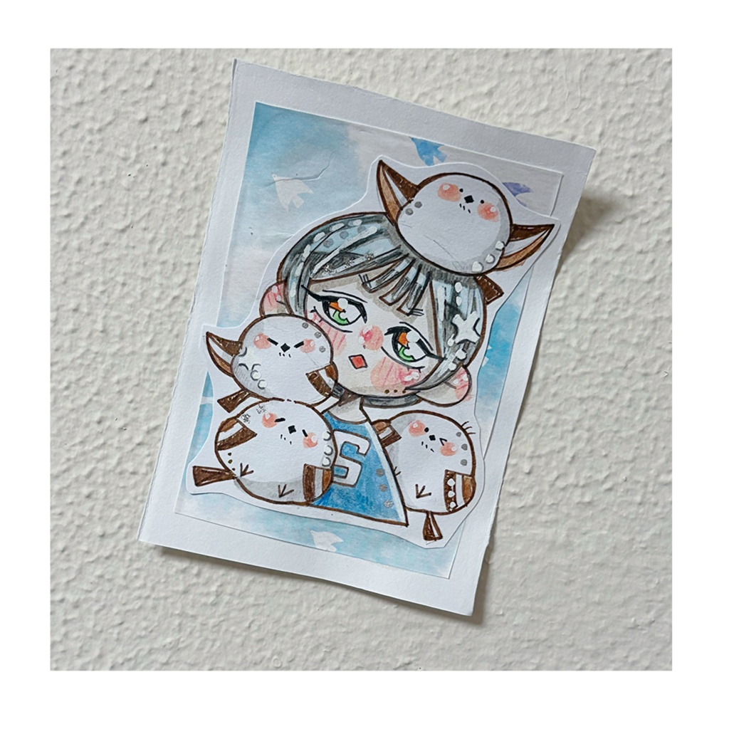 ミニ原画(シマエナガ)