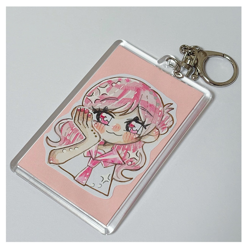 原画アクリルキーホルダーチェキサイズ(ピンク)