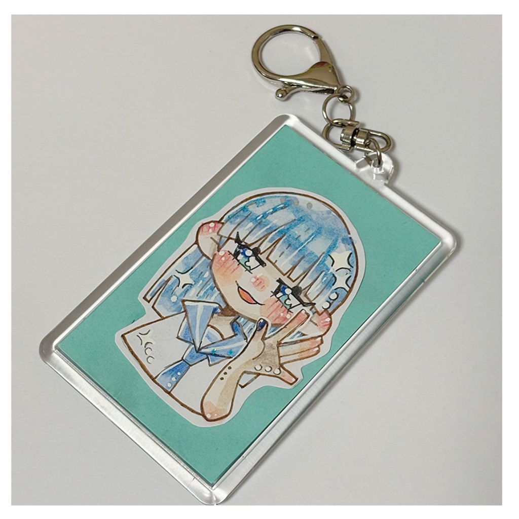 原画キーホルダーチェキサイズ(ブルー)