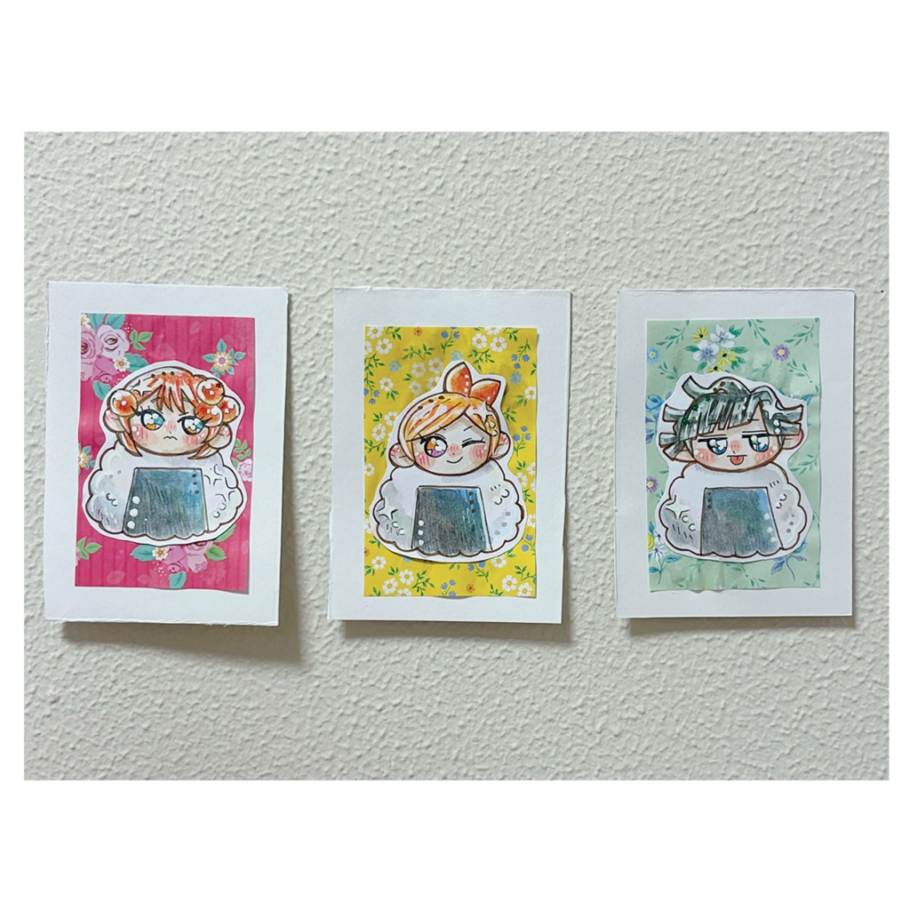 ミニ原画3枚セット(おにぎり)