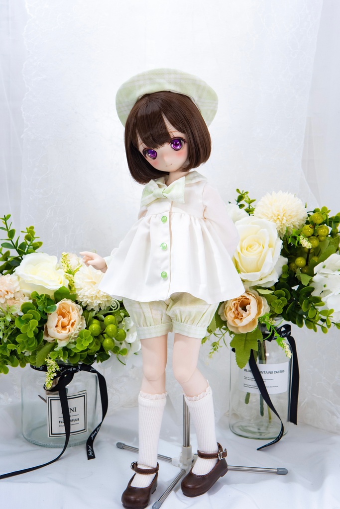 チェック柄チュニック&ボトムスセット