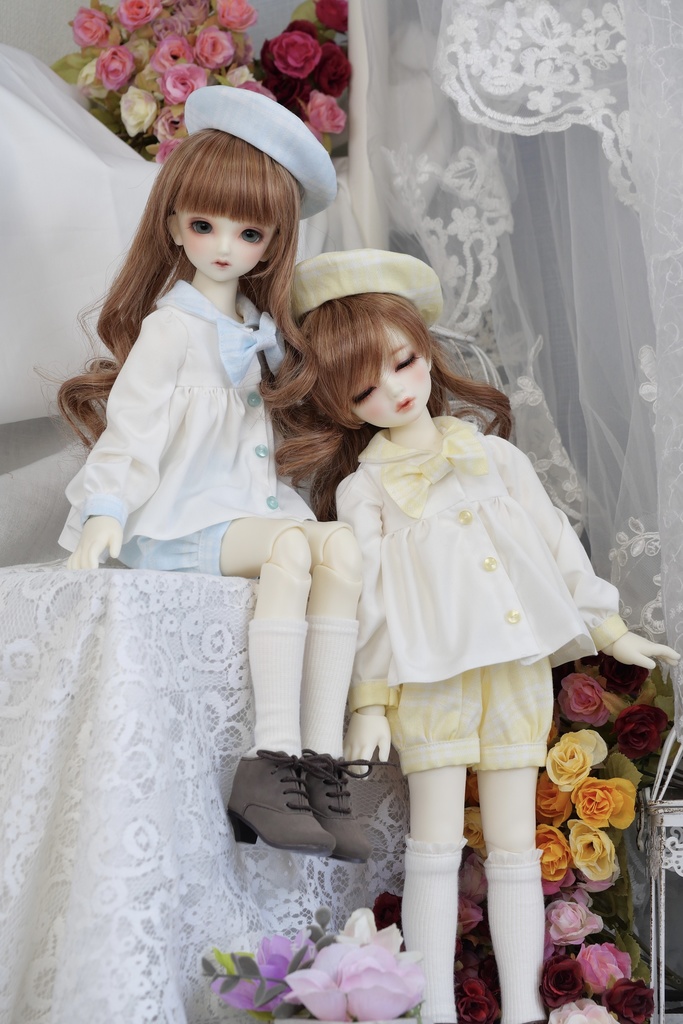 チェック柄チュニック&ボトムスセット