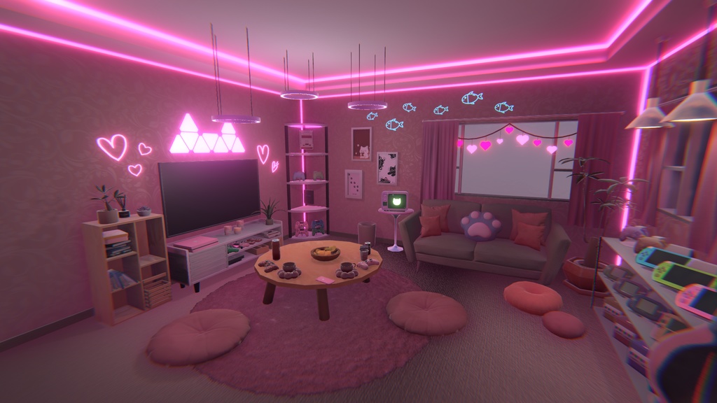 【VRC】Cat and Game Room【ネコとゲーム部屋】