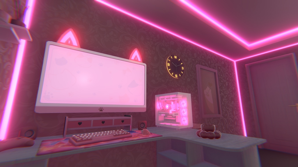 【VRC】Cat and Game Room【ネコとゲーム部屋】