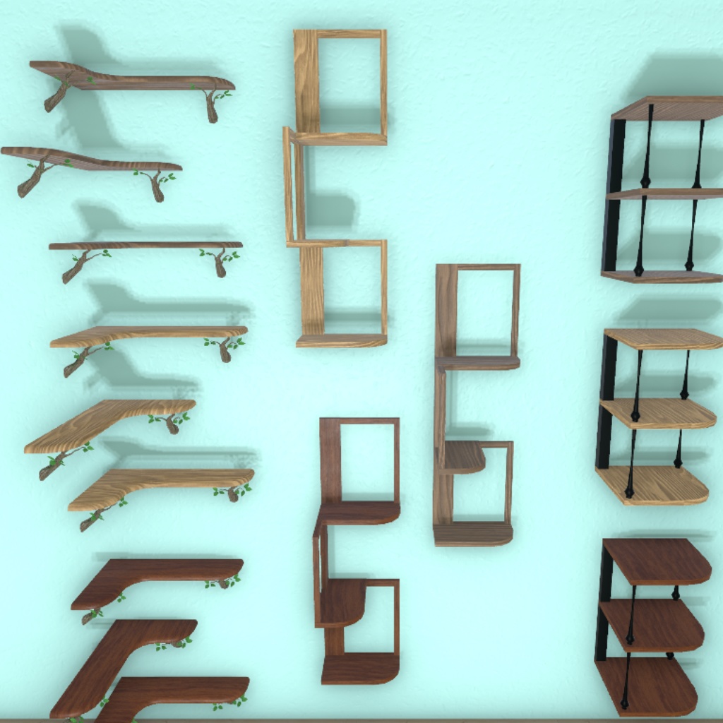 【3Dモデル】飾り棚と小物オブジェ 127点セット