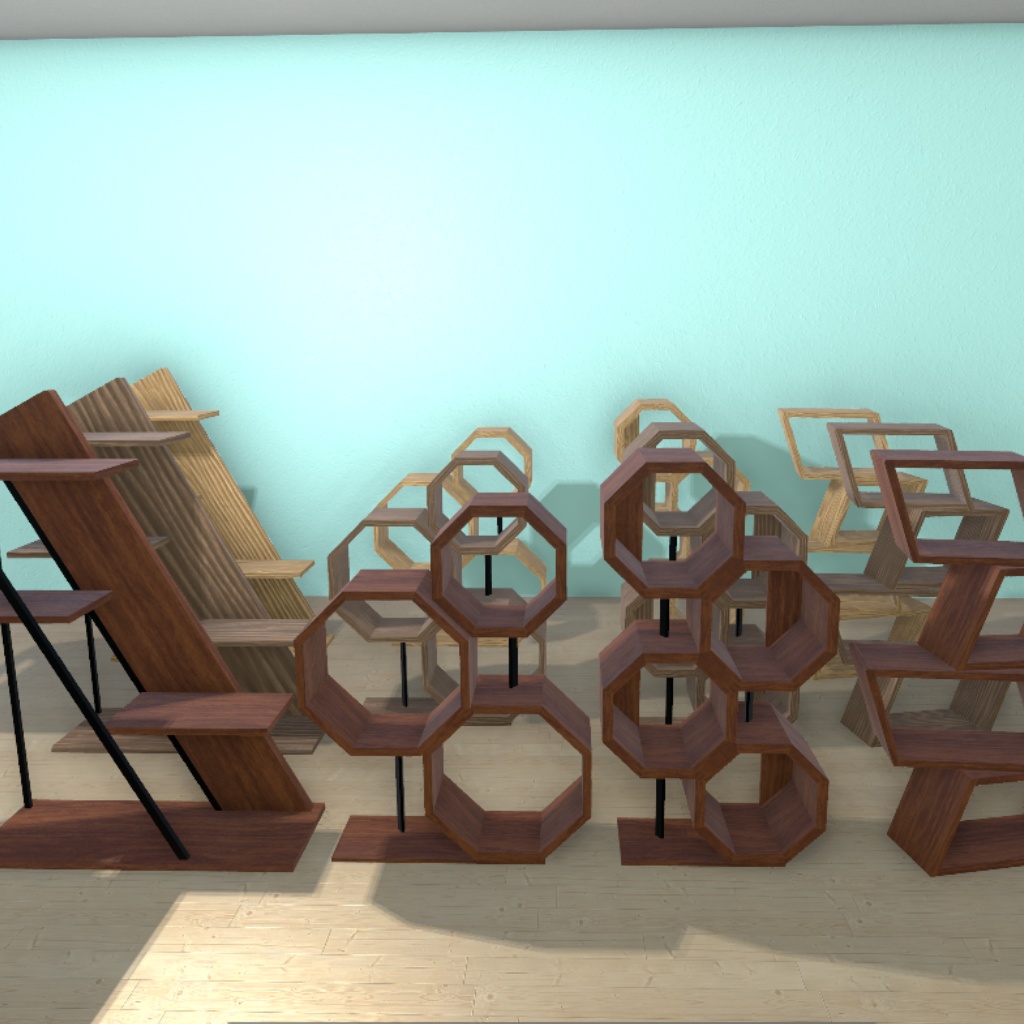 【3Dモデル】飾り棚と小物オブジェ 127点セット