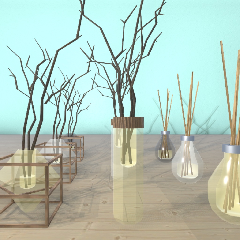 【3Dモデル】飾り棚と小物オブジェ 127点セット