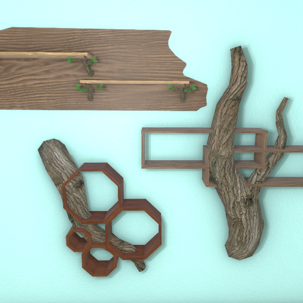 【3Dモデル】飾り棚と小物オブジェ 127点セット