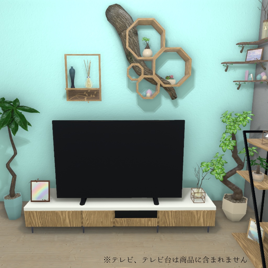 【3Dモデル】飾り棚と小物オブジェ 127点セット