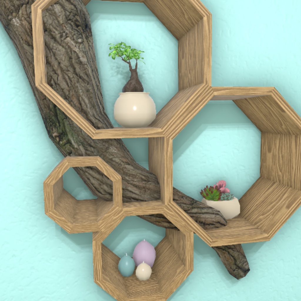 【3Dモデル】飾り棚と小物オブジェ 127点セット