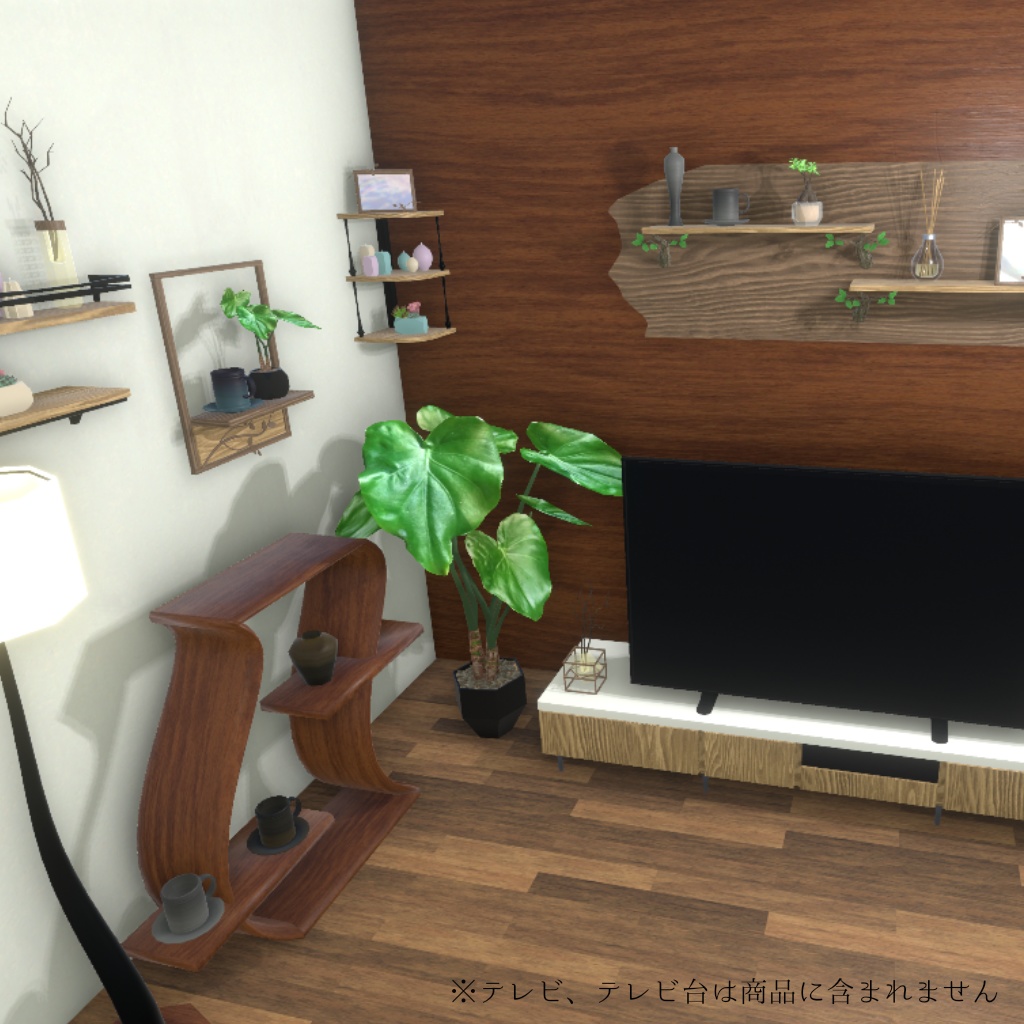 【3Dモデル】飾り棚と小物オブジェ 127点セット