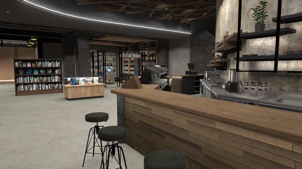 【3Dワールド】Book Cafe Style
