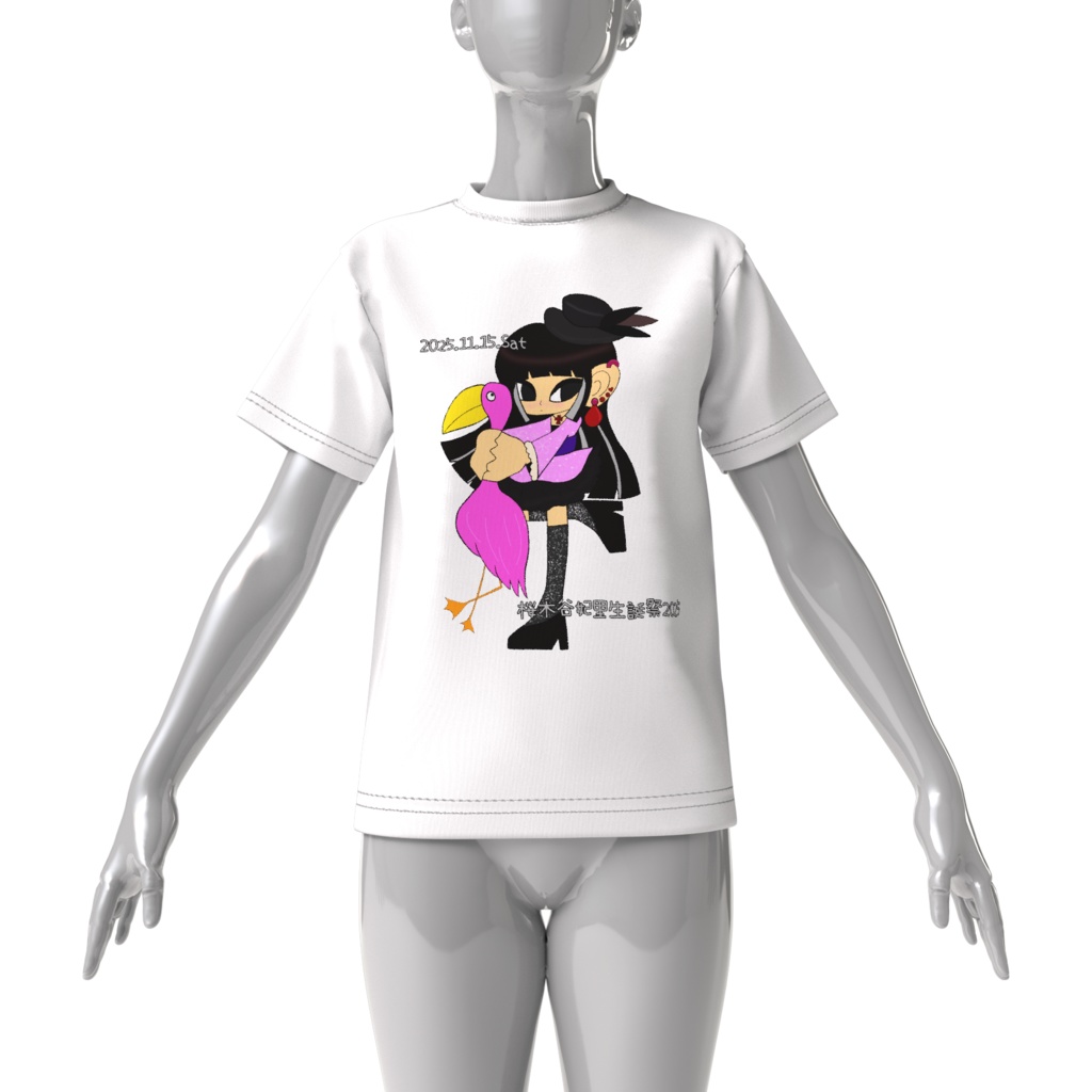 桜木谷妃里 生誕祭2025限定グッズ【A】『桜木谷妃里生誕祭2025 Tシャツ』ホワイト.ver