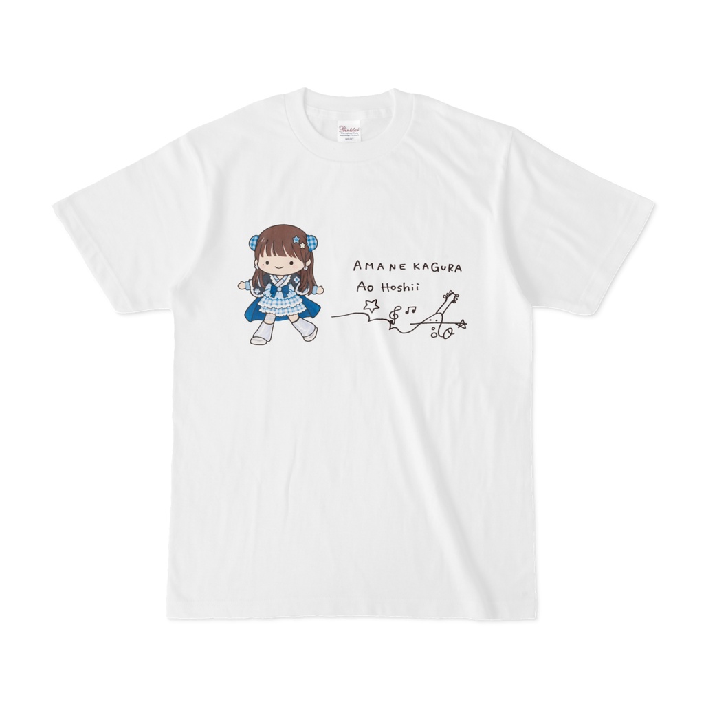 【通常納期】💙Gt.星井葵生誕祭2026 記念『葵ちゃんお絵描きTシャツ』ホワイト(サイズ:S〜XL)