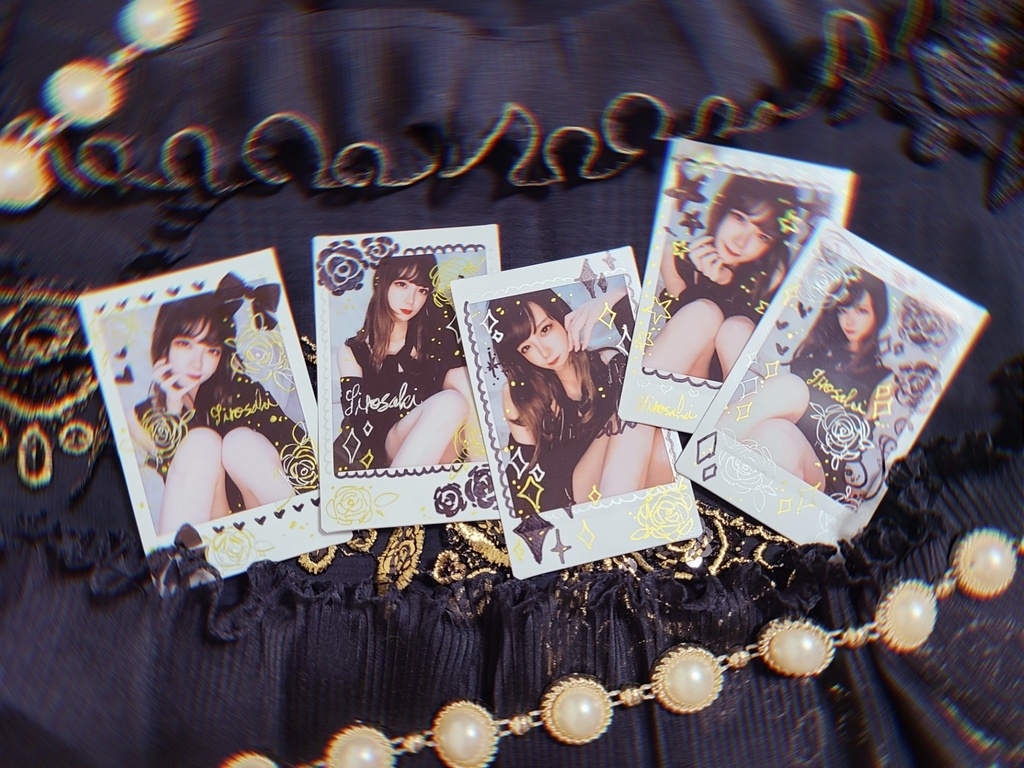 しろさき 直筆イラスト入りチェキ【黒コーデ】