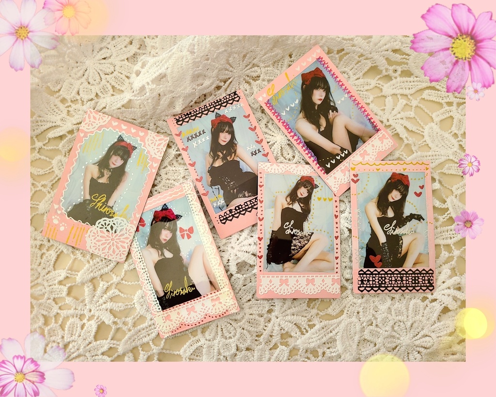 しろさき 直筆イラスト入りランダムチェキ【黒猫】