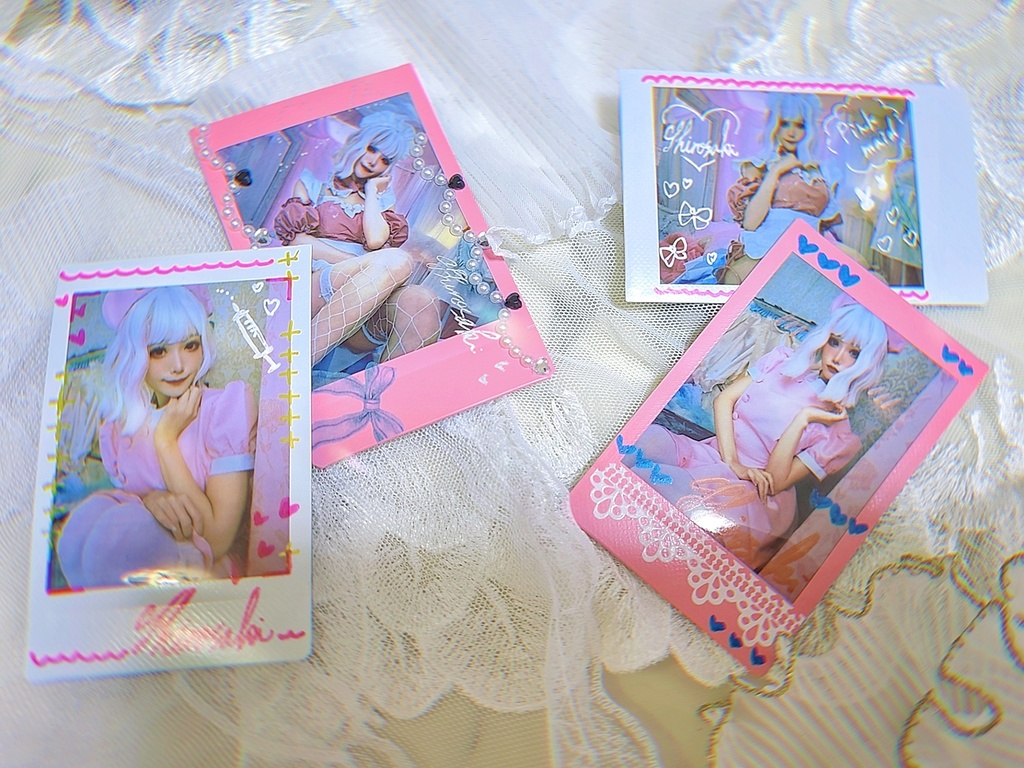 💓ピンクナース&ピンクメイドの2枚セットチェキ💓