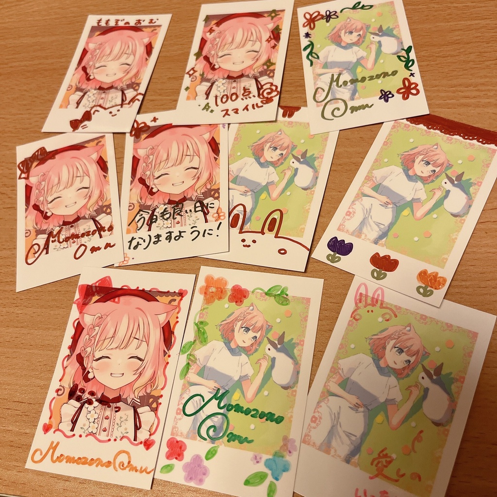 桃園おむ 直筆サイン&落書きつきフォトカード
