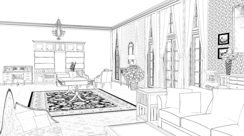 パーシー邸ドローイングルーム(応接室)