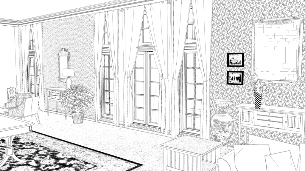 パーシー邸ドローイングルーム(応接室)