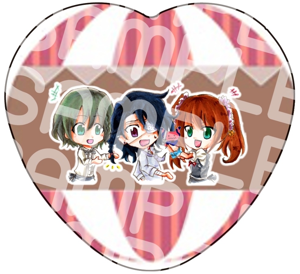 アスラン・巻緒・咲 Café Paradeハート缶バッジ