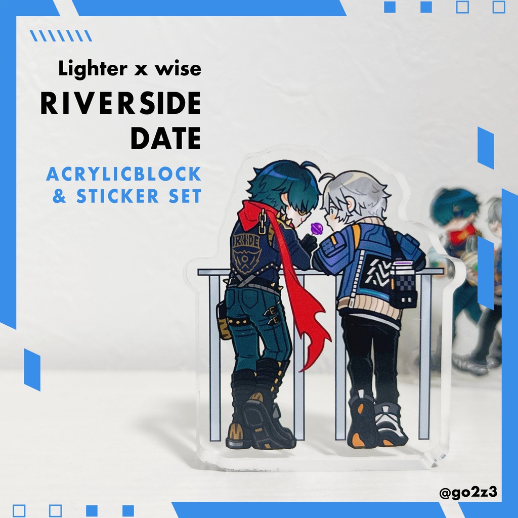 川辺デート アクリルブロック & ステッカーセット Lighter x wise