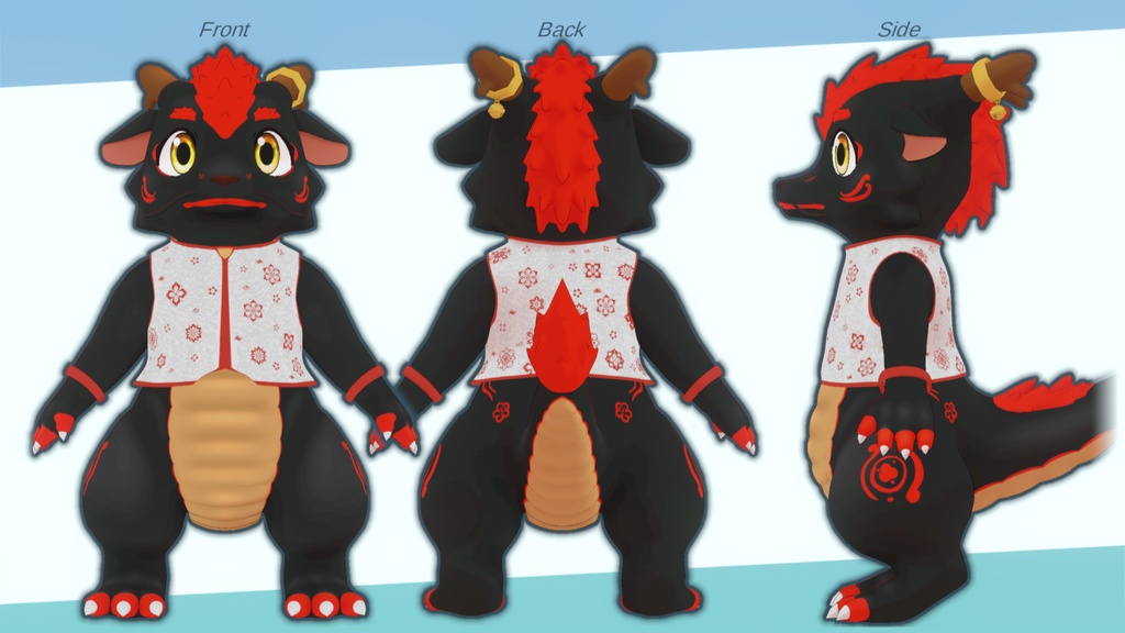 【VRChat想定】小龍(シャオロン)【オリジナル3Dモデル】