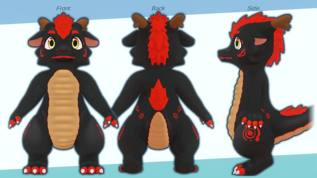 【VRChat想定】小龍(シャオロン)【オリジナル3Dモデル】