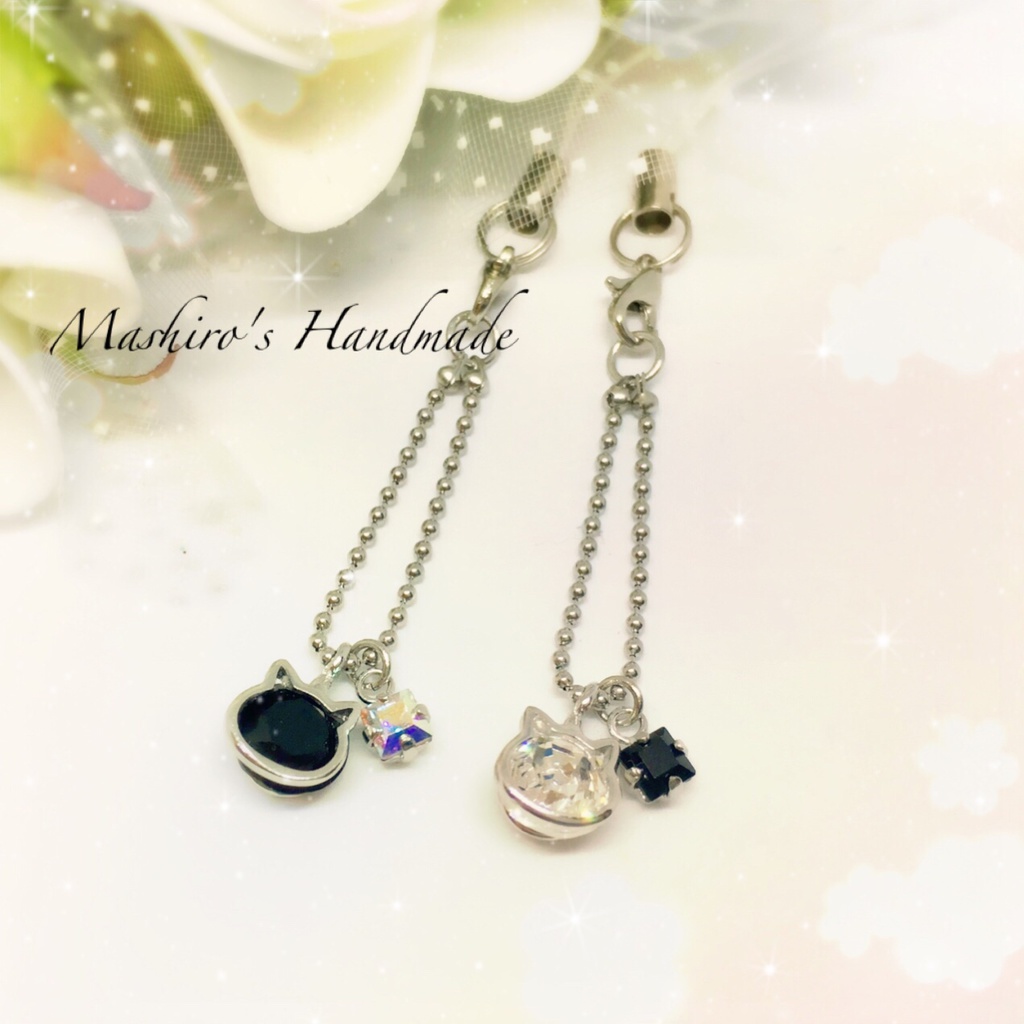 白猫と黒猫アクセ