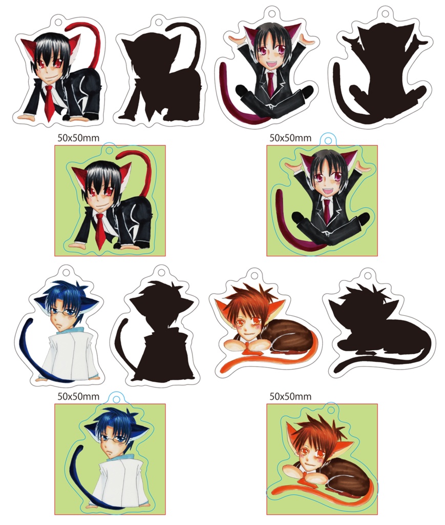 【猫けもっこアクリルキーホルダー】Ｔ４～先生のお仕事～