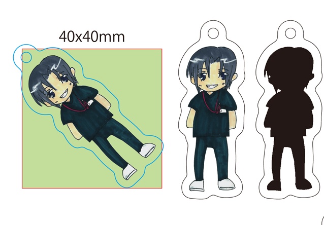 【デフォルメ2.5等身】太陽と月の結晶アクキー(※カラーボルトチェーン)