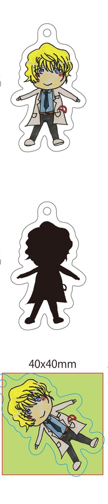 【デフォルメ2.5等身】太陽と月の結晶アクキー(※カラーボルトチェーン)