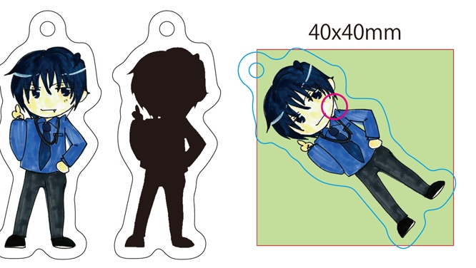 【デフォルメ2.5等身】太陽と月の結晶アクキー(※カラーボルトチェーン)