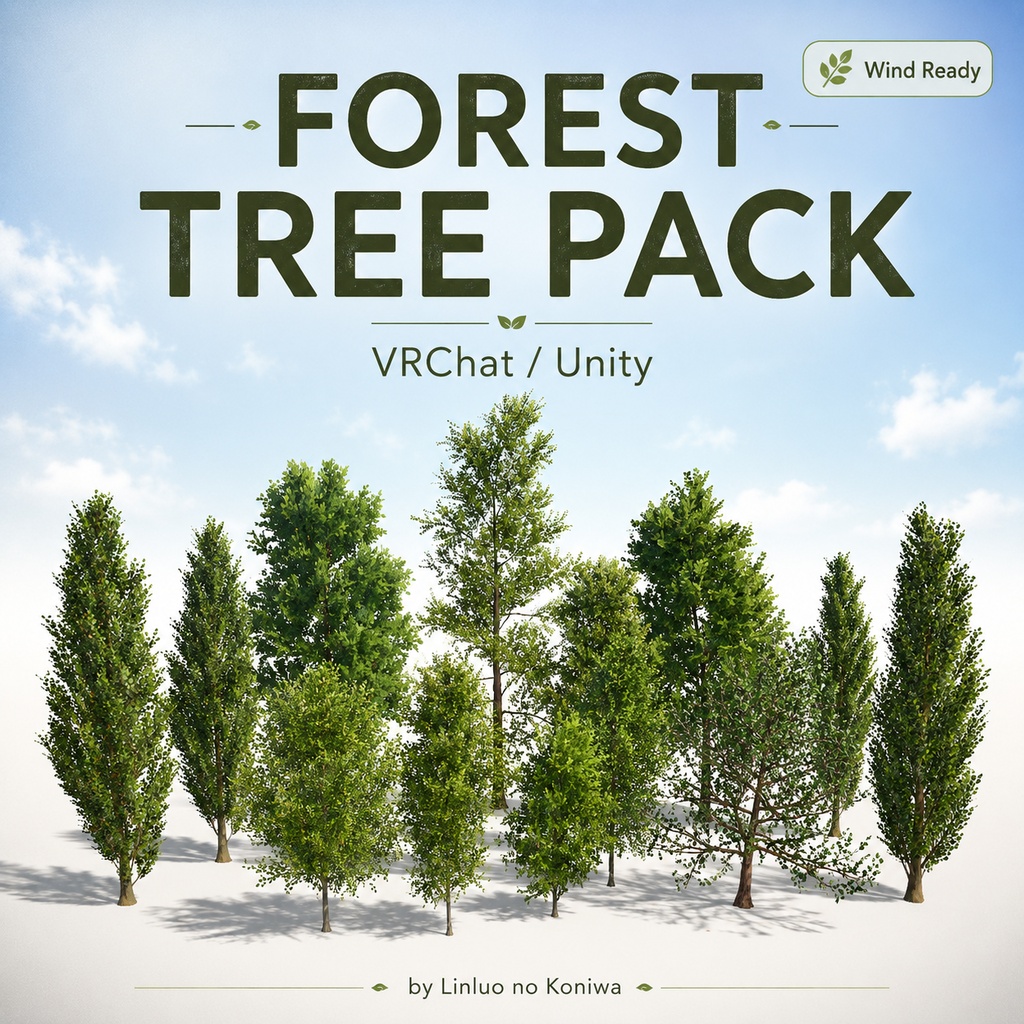 【VRChat / Unity】 Linluo’s Tree Pack Vol.1｜3D Tree Assets