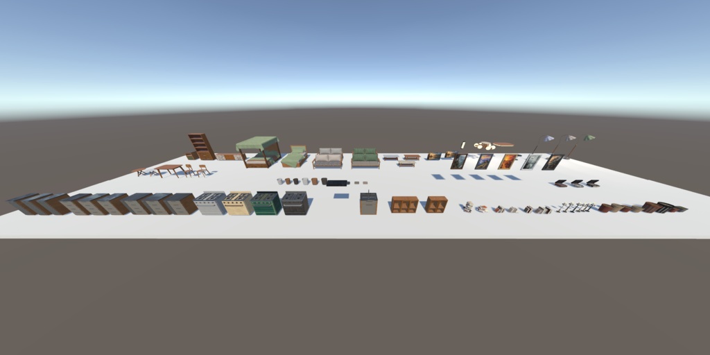 【VRChat】Linluo’s Furniture Pack Vol.1(全89点)