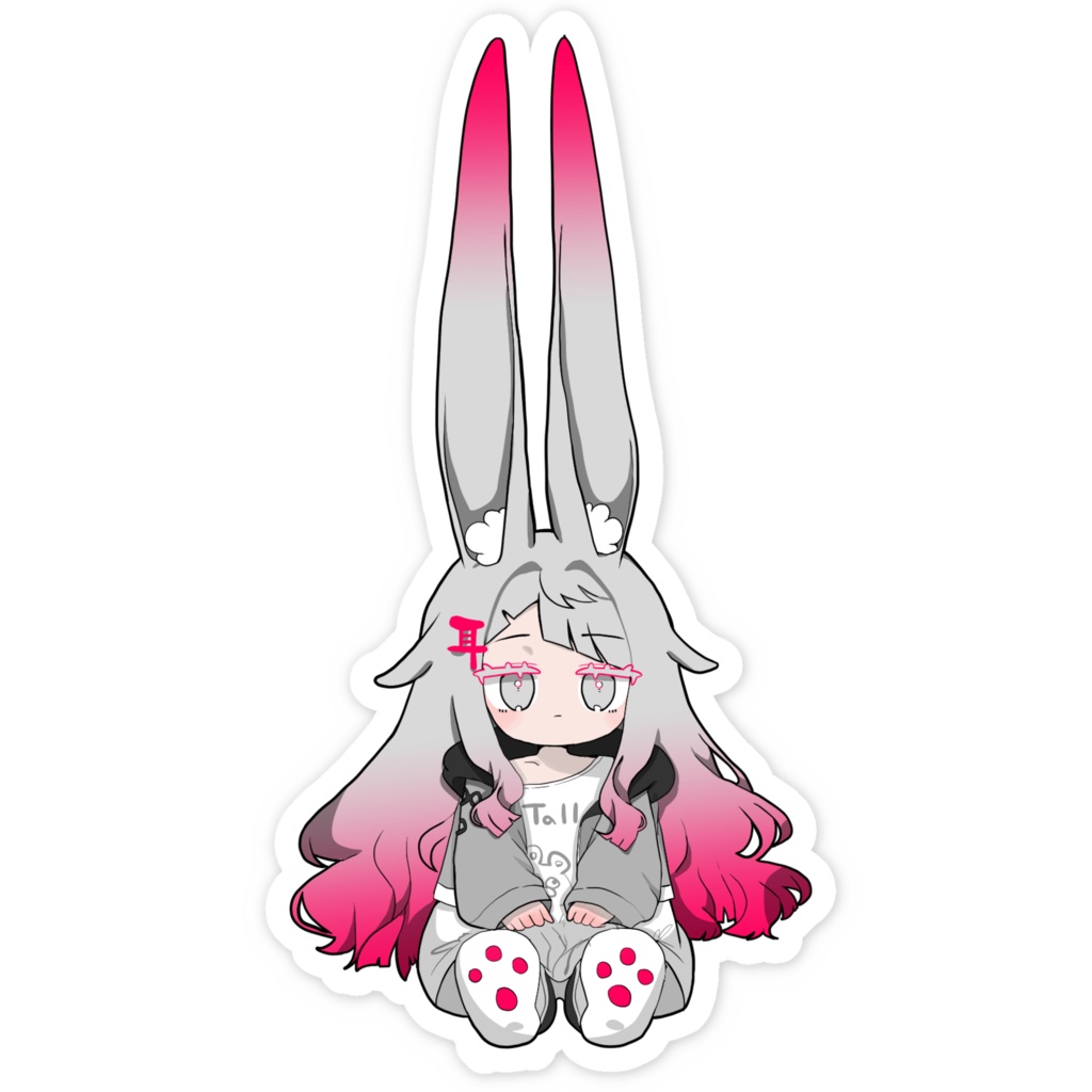 みみのこおすわり ステッカー