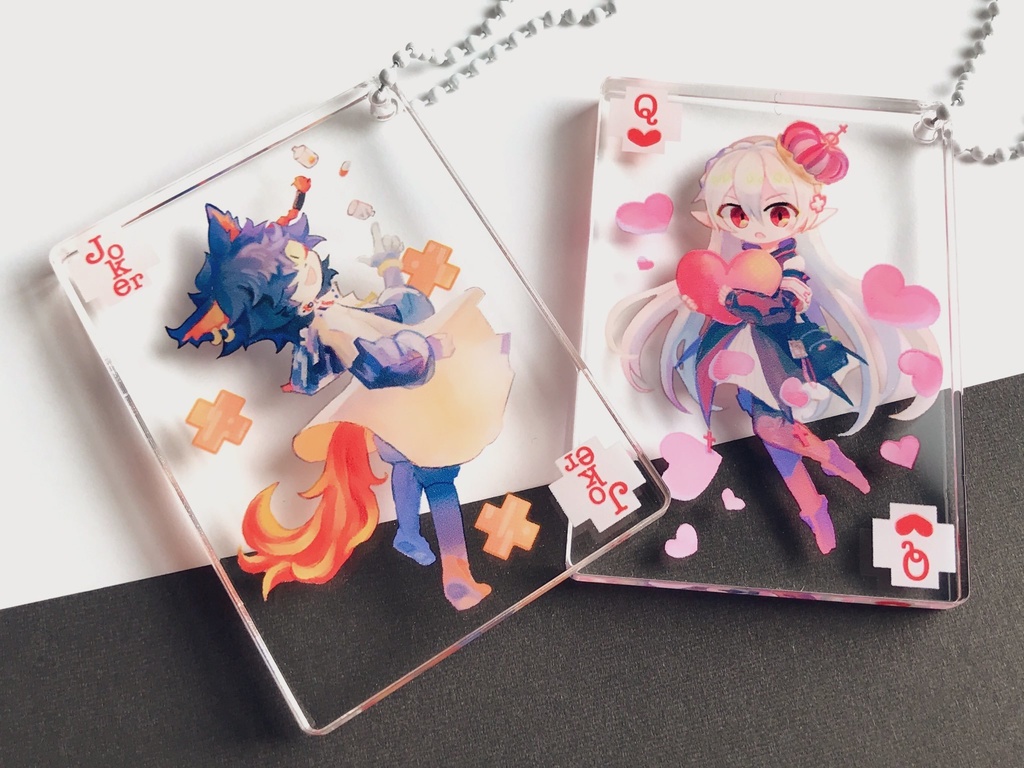 トランプ風 アクリルブロックキーホルダー