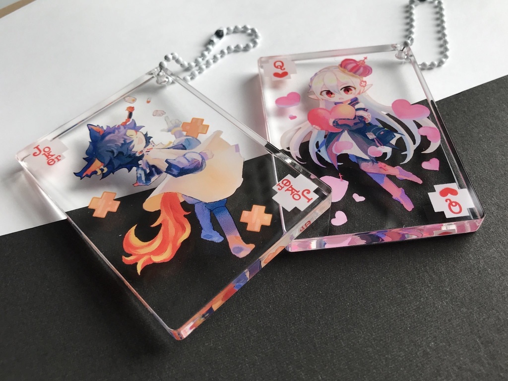 トランプ風 アクリルブロックキーホルダー