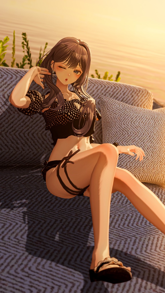 【複数アバター対応】sugar float swimwear【3D衣装モデル】