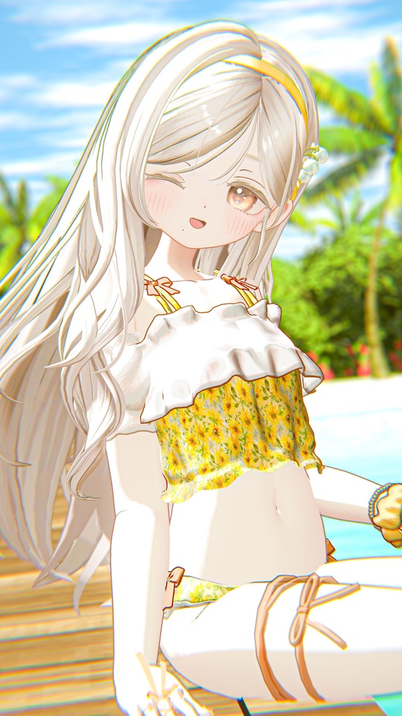 【複数アバター対応】sugar float swimwear【3D衣装モデル】