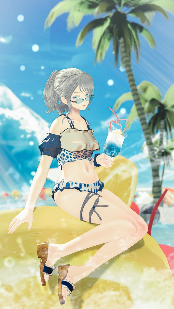 【複数アバター対応】sugar float swimwear【3D衣装モデル】